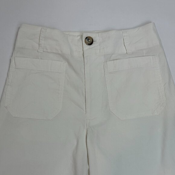 Anthropologie The Colette Linen Blend Crop Wide-Leg Pants Maeve Chalk White 29 - Picture 9 of 15